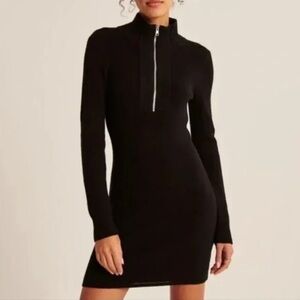 Abercrombie Black Half Zip-up Mini Dress